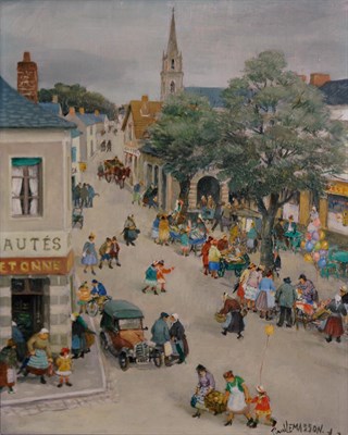 Lot 58 - Paul LeMasson French, 1897-1971 Bustling...