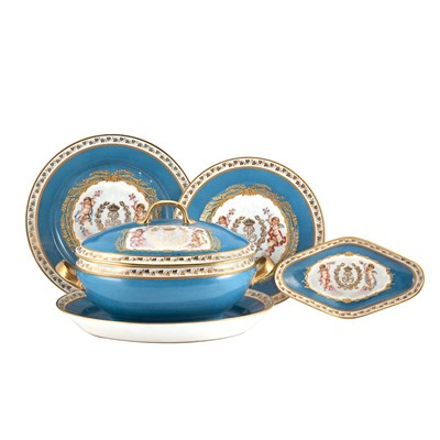 Lot 537 - Sevres Style Gilt Decorated Porcelain Partial...