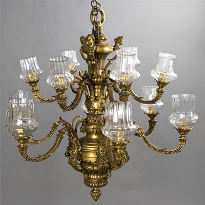 Lot 354 - Louis XVI Style Gilt-Bronze Twelve-Light...