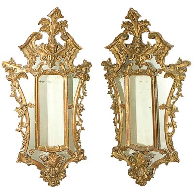 Lot 197 - Pair of Continental Baroque Style Gilt-Wood...