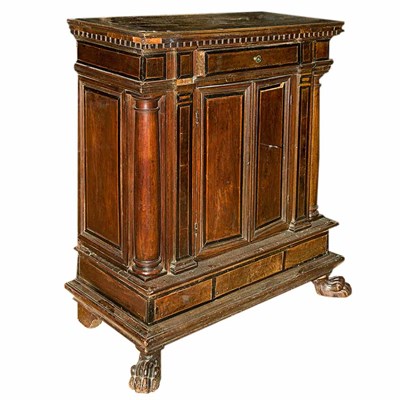 Lot 213 - Italian Renaissance Walnut and Rosewood Side...