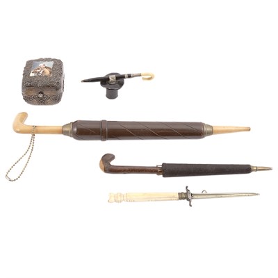 Lot 590 - Group of Novelty Desk Items Comprising an...