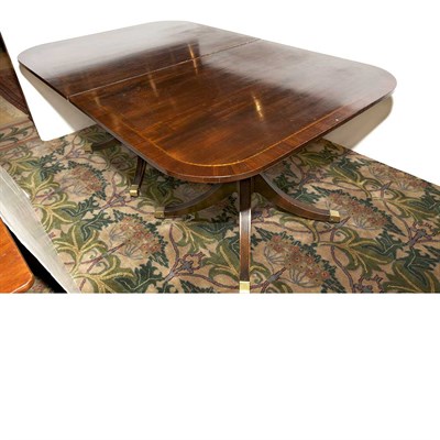Lot 285A - Regency Style Banded Mahogany Dining Table...