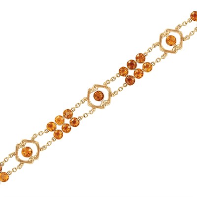 Lot 498 - Antique Gold and Citrine Bracelet