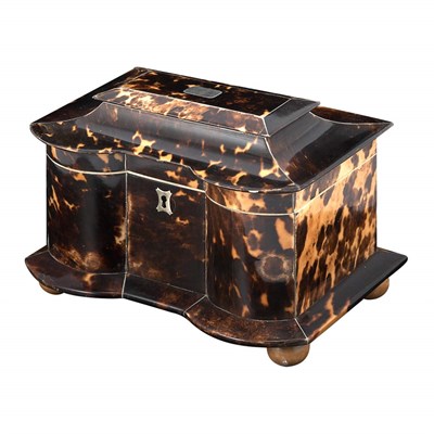 Lot 559 - Victorian Tortoise Shell Veneered Tea Caddy...