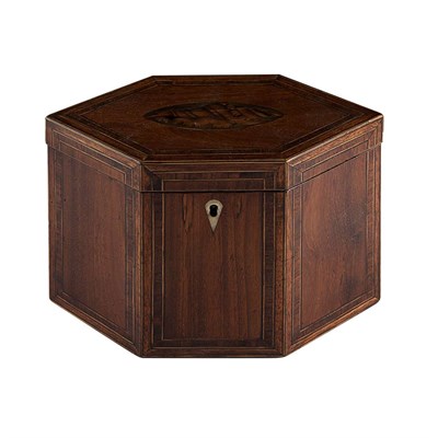 Lot 226 - George III Marquetry Inlaid Rosewood Banded...