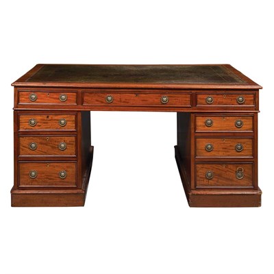 Lot 441 - George III Style Mahogany Pedestal Desk 19th...