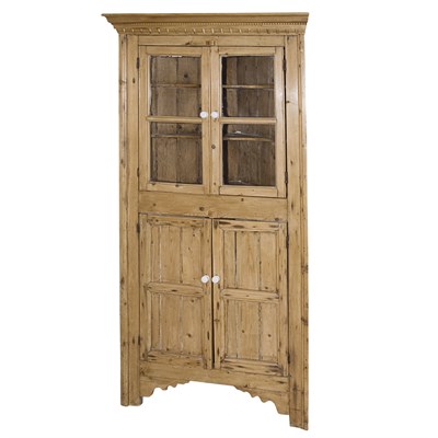 Lot 176 - Provincial Georgian Style Pine Corner Cabinet...
