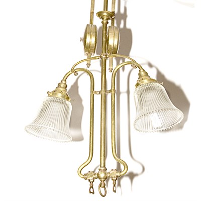 Lot 461 - Victorian Gilt-Metal Two-Light Chandelier...