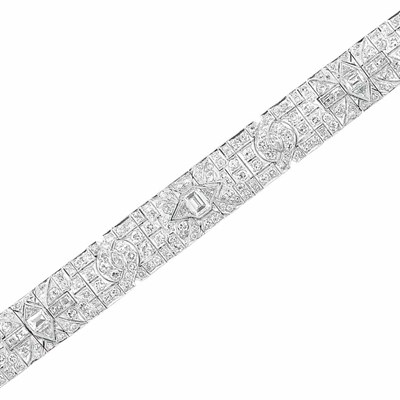 Lot 551 - Art Deco Platinum and Diamond Bracelet