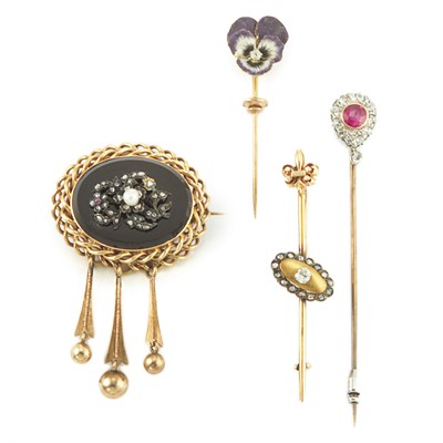 Lot 866 - Group of Antique Jewelry and Pair of Earrings
