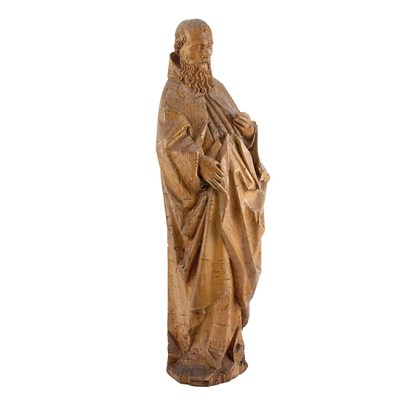 Lot 120 - Continental Walnut Figure of a Saint South...