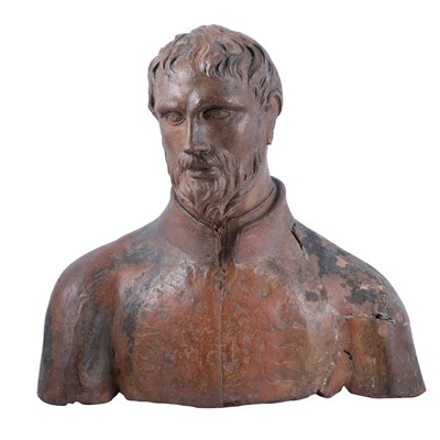 Lot 230 - Continental Terra Cotta Bust of Nobleman...