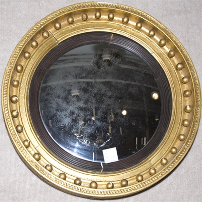 Lot 420 - Regency Style Gilt-Wood Convex Mirror Diameter...