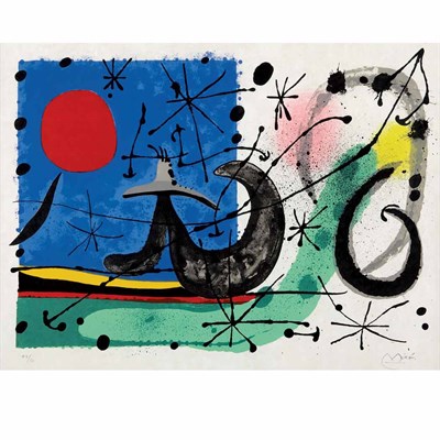 Lot 449 - Joan Miró LE LEZARD AUX PLUMES D'OR (MOURLOT...