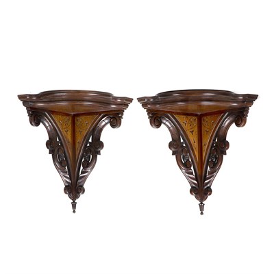 Lot 414 - Pair of Aesthetic Movement Carved Mahogany...