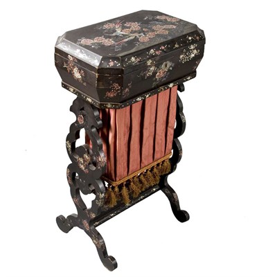 Lot 123 - Victorian Mother-of-Pearl Inlaid Papier Mache...