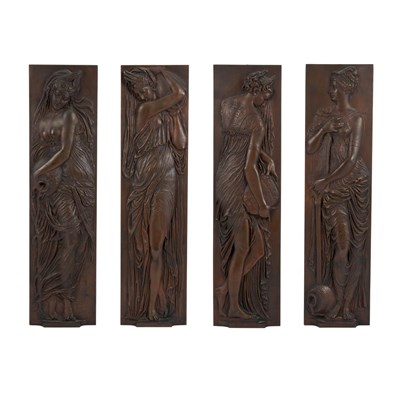 Lot 241 - Set of Four Bronze Figural Plaques Barbedienne...