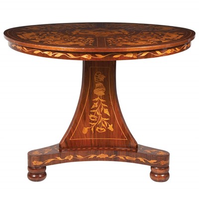 Lot 300 - Neoclassical Style Marquetry Inlaid Walnut...