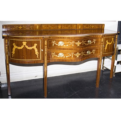 Lot 147 - George III Style Inlaid Mahogany Sideboard...