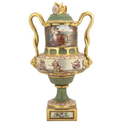 Lot 727 - Vienna Style Gilt and Polychrome Decorated...