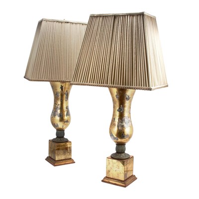 Lot 588 - Pair of Louis XVI Style Metal Mounted Verre...