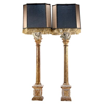 Lot 291 - Pair of Italian Neoclassical Style Parcel Gilt...
