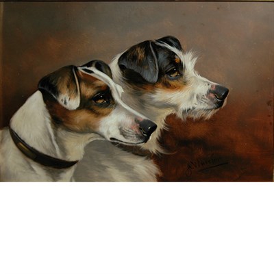 Lot 33 - Alfred Wheeler British, 1851-1932 Terriers in...