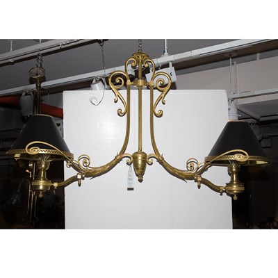 Lot 460 - Victorian Brass Hanging Billiards Lantern...