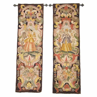 Lot 569 - Pair of Needlepoint and Petit Point Panels...