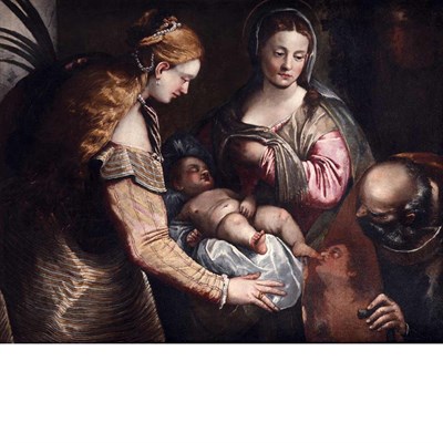 Lot 20 - After Paolo Veronese The Holy Family with...
