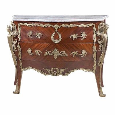 Lot 217 - Louis XV Style Gilt-Metal Mounted Mahogany...