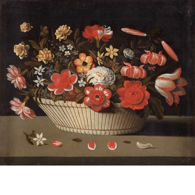Lot 74 - Flemish School 17th/18th Century Flowers in a...