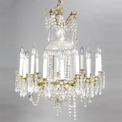 Lot 350 - Louis XVI Style Gilt-Metal and Beaded Glass...