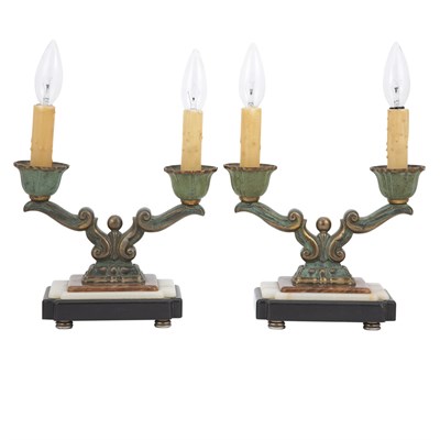 Lot 474 - Pair of French Art Deco Patinated-Metal...