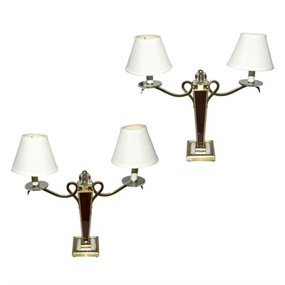 Lot 472 - Pair of French Art Deco Gilt-Metal, Glass and...