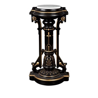Lot 153 - American Renaissance Revival Marble Top Black...