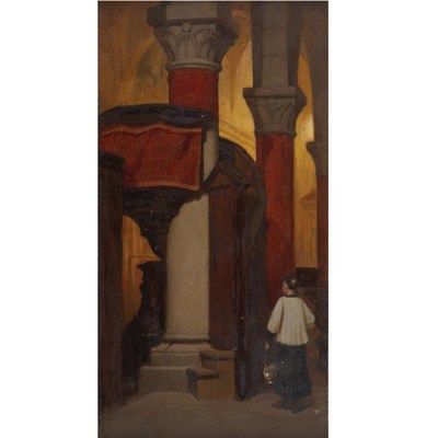 Lot 213 - Elihu Vedder American, 1836-1923 Interior -...
