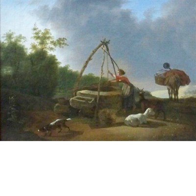 Lot 71 - Circle of Karel Dujardin Woman Stopping at a...