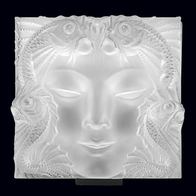 Lot 567 - Lalique Molded Glass Masque de Femme Plaque...