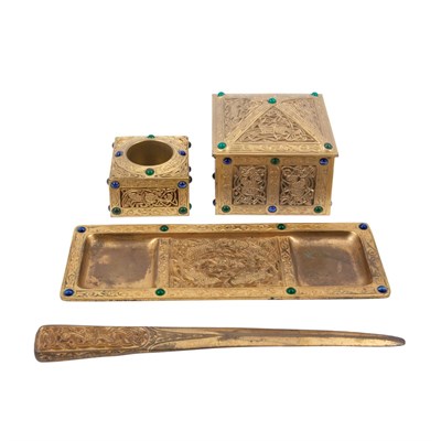 Lot 506 - Tiffany Studios Gilt-Bronze Partial Desk Set...