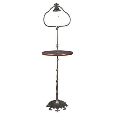 Lot 516 - Tiffany Studios Bronze Harp Floor Lamp Base...