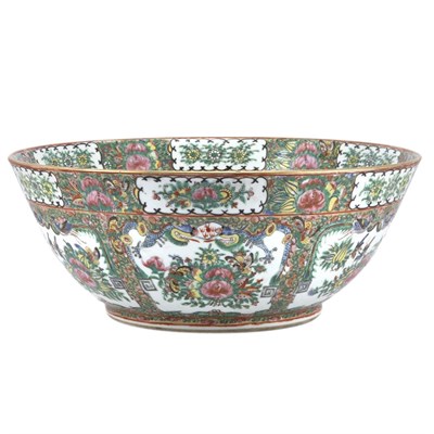 Lot 236 - Canton Rose Medallion Porcelain Punch Bowl...