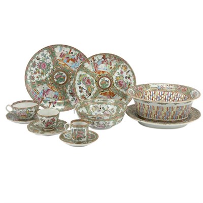 Lot 146 - Group of Canton Rose Medallion Porcelain...