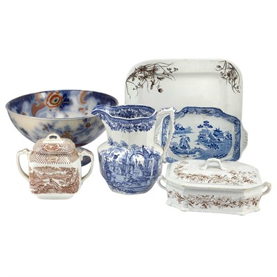 Lot 250 - Group of English Transfer Decorated Pottery...