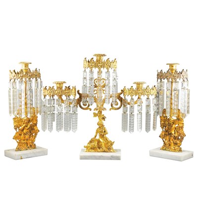 Lot 330 - American Rococo Revival Gilt-Metal Figural...