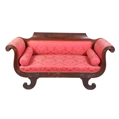 Lot 216 - Classical Style Mahogany Sofa Length 68 inches.