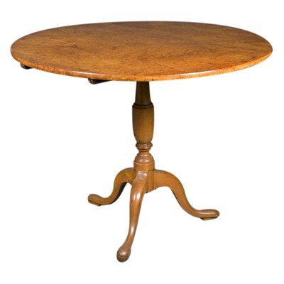 Lot 195 - Federal Maple Tilt-Top Tea Table 19th Century...