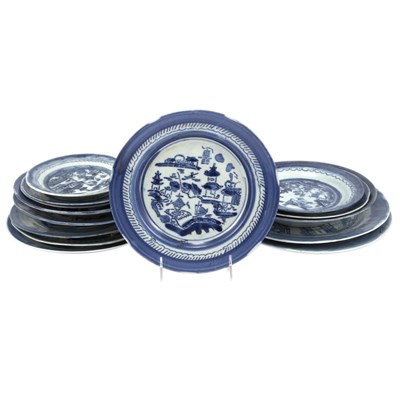 Lot 241 - Group of Canton Blue and White Porcelain...
