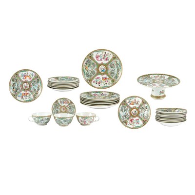 Lot 263 - Canton Famille Rose Porcelain Partial Table...